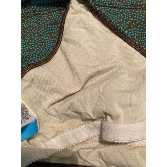 BCBG MaxAzria Tankini Swim Top Size 6 Brown Geometric Print Brown Teal Swimwear - Picture 6 of 6